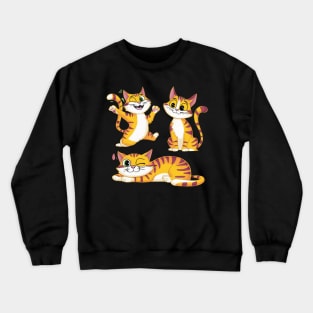 Three Cats Three Moods Crewneck Sweatshirt